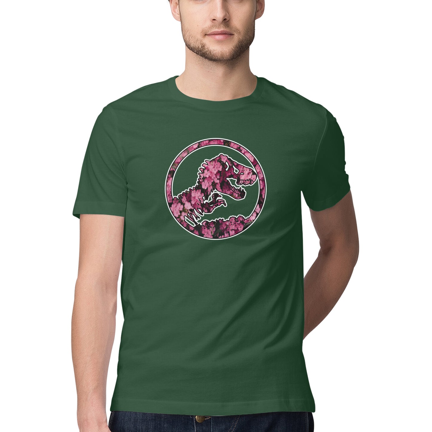 Jurassic flowers Dino Printed Graphic T-Shirt