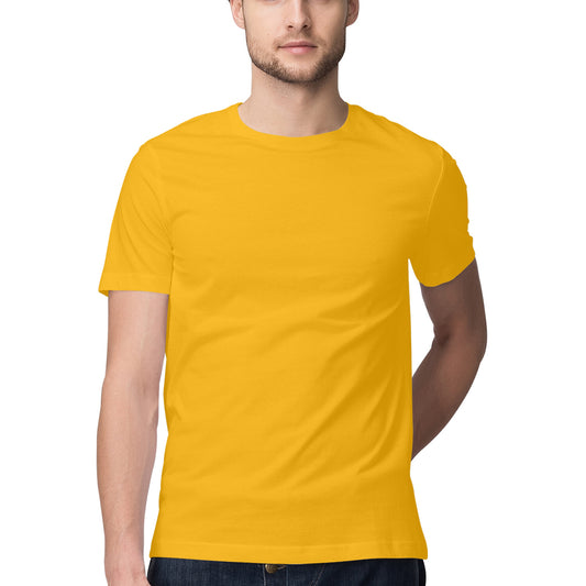 Golden Yellow - Half Sleeve Round Neck T-Shirt
