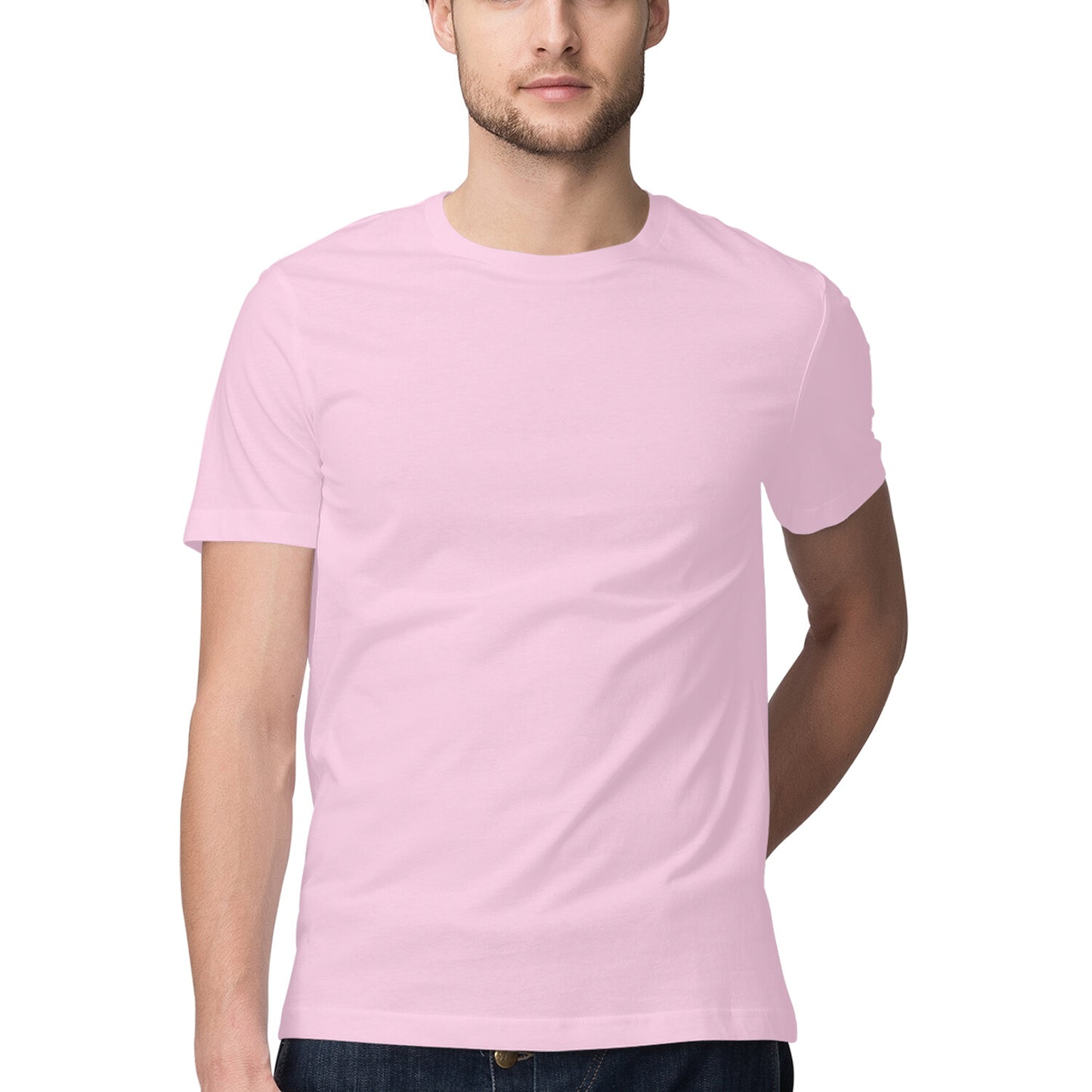 Light Pink - Half Sleeve Round Neck T-Shirt