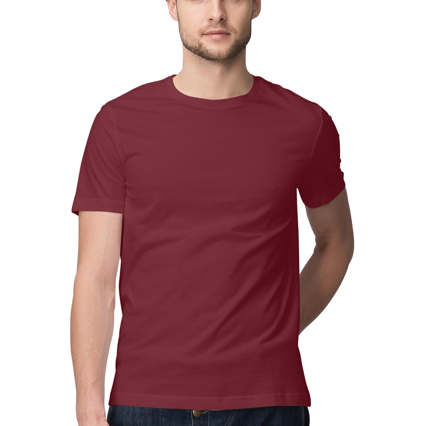 Maroon - Half Sleeve Round Neck T-Shirt