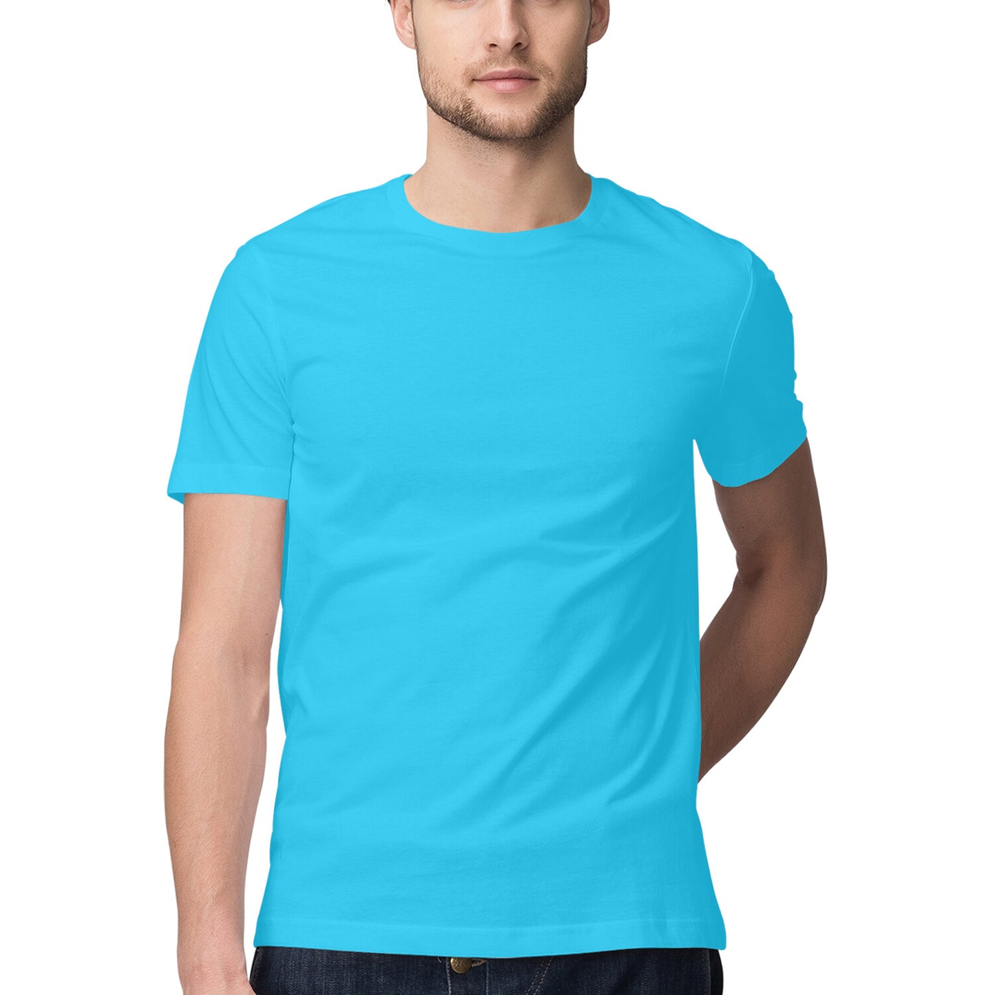 Sky Blue - Half Sleeve Round Neck T-Shirt