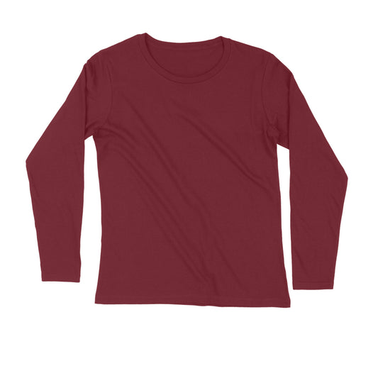 Maroon - Full Sleeve Round Neck T-Shirt