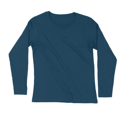 Navy Blue - Full Sleeve Round Neck T-Shirt
