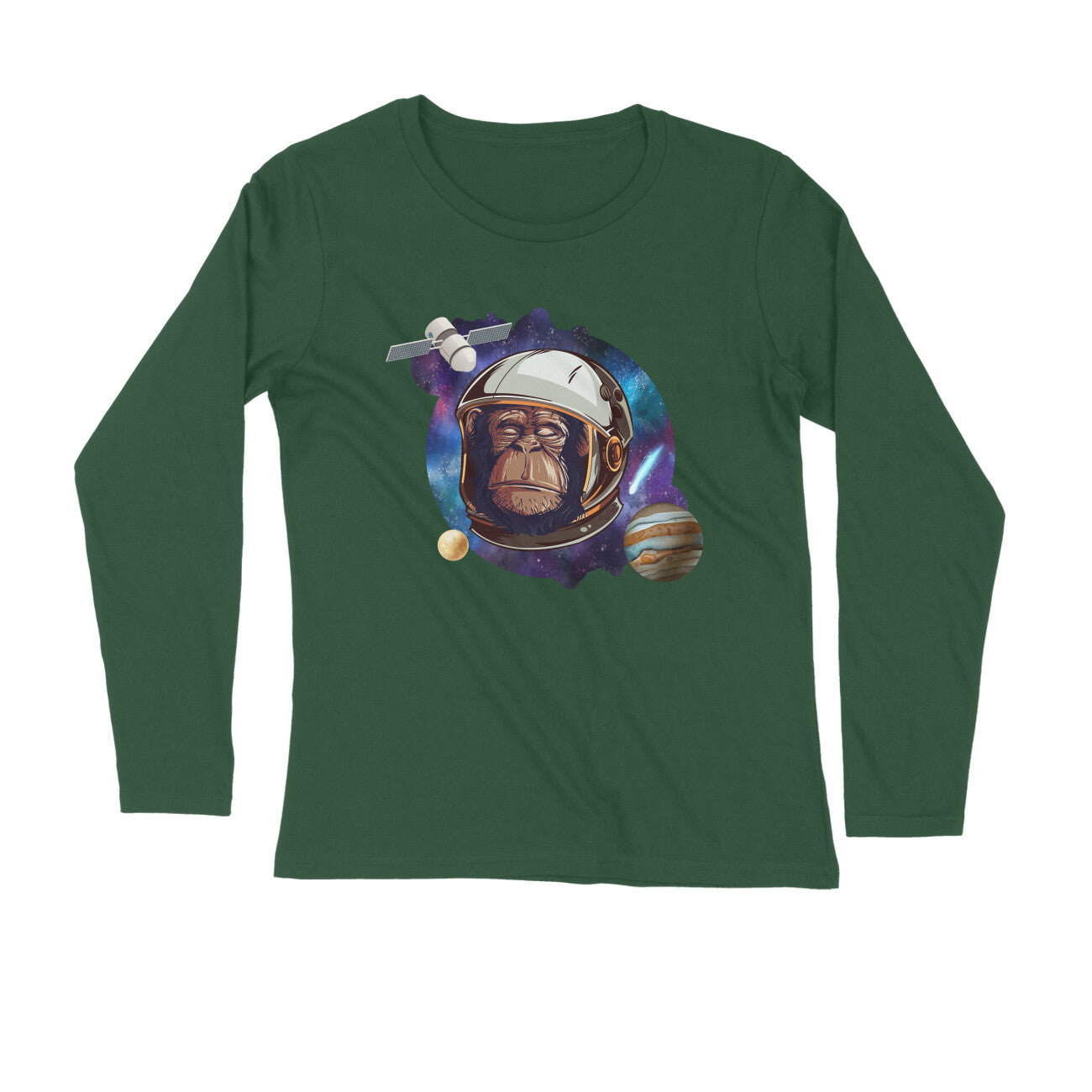 Chimp Astronaut Printed Full sleeves T-Shirt