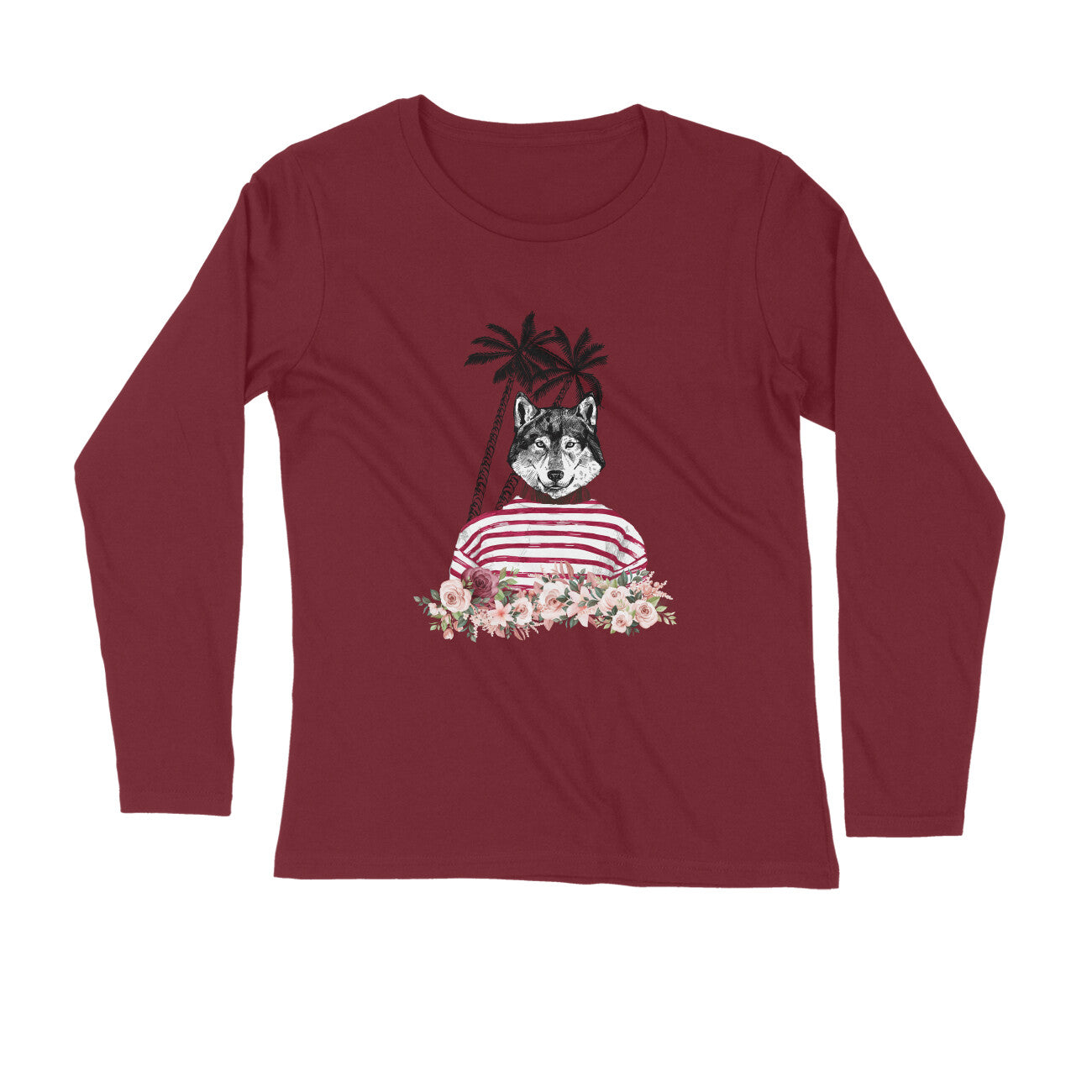 COOL wolf Printed Full Sleeves T-Shirt