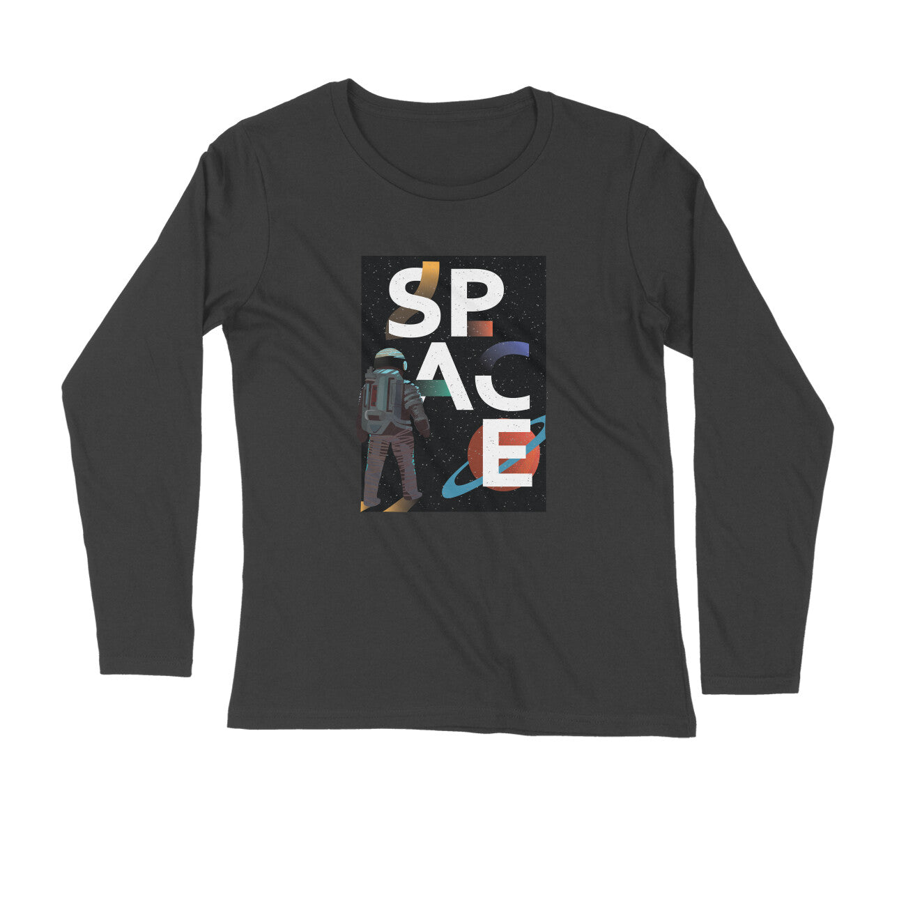 Space Art Printed Full Sleeves T-Shirt