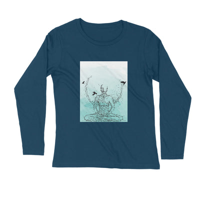 Yoga and Meditation Printed Full Sleeves T-Shirt