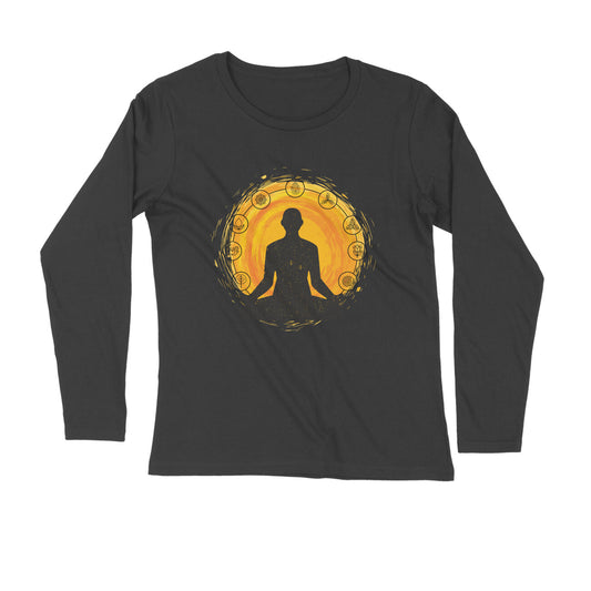 Yoga and Meditation Printed Full Sleeves T-Shirt