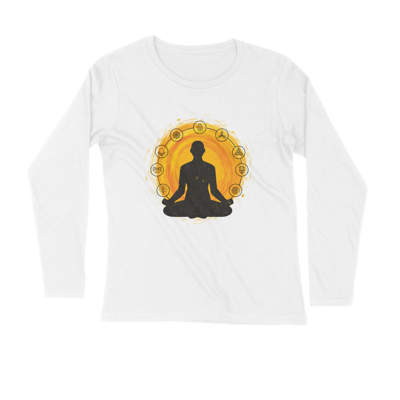 Yoga and Meditation Printed Full Sleeves T-Shirt