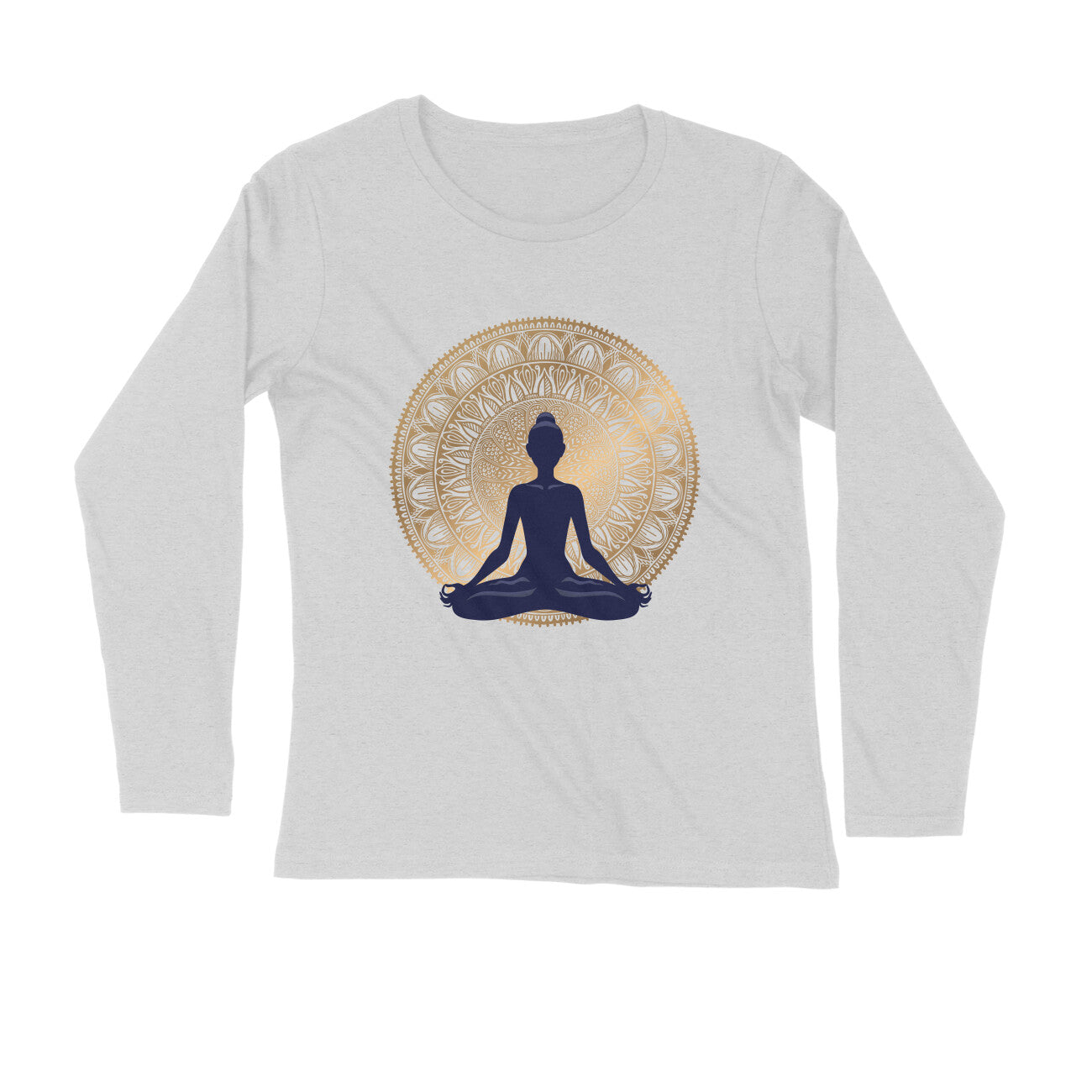 Yoga and Meditation Printed Full Sleeves T-Shirt