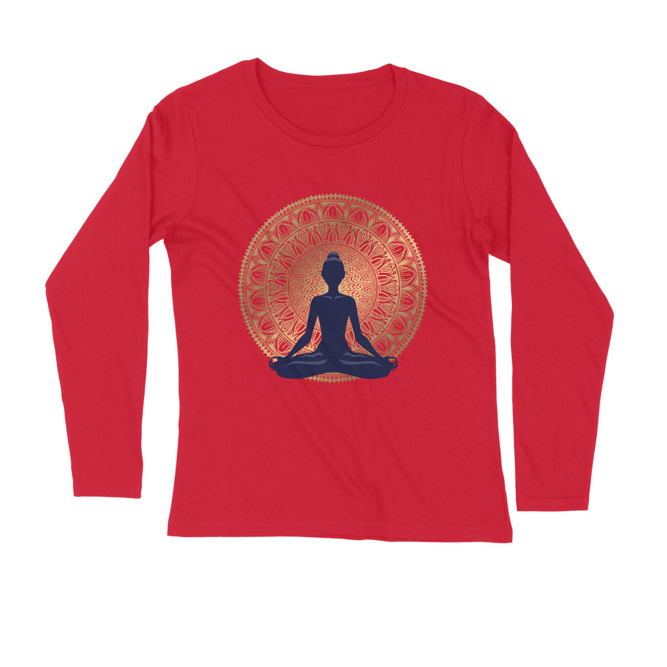 Yoga and Meditation Printed Full Sleeves T-Shirt