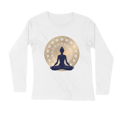 Yoga and Meditation Printed Full Sleeves T-Shirt