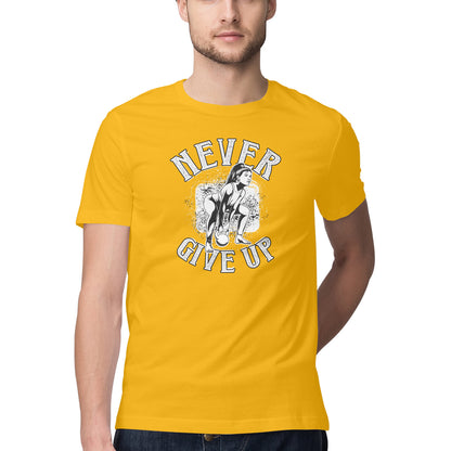 Never Give Up GYM Motivation Printed T-Shirt