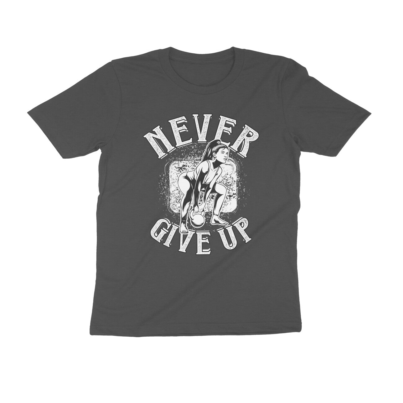 Never Give Up GYM Motivation Printed T-Shirt