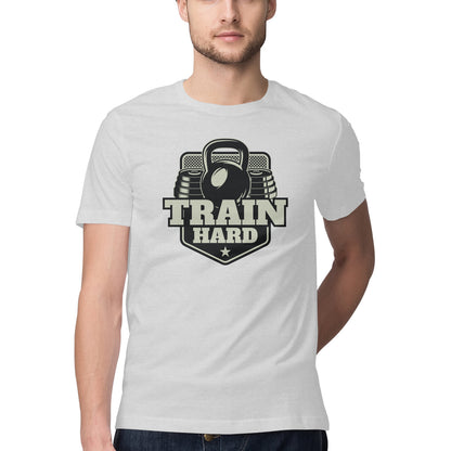 Train Hard GYM Motivation Printed T-Shirt