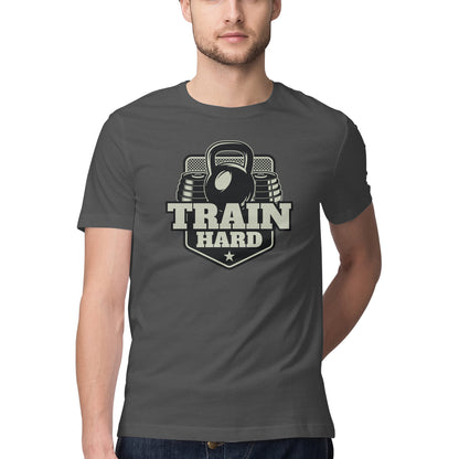 Train Hard GYM Motivation Printed T-Shirt