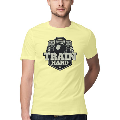 Train Hard GYM Motivation Printed T-Shirt