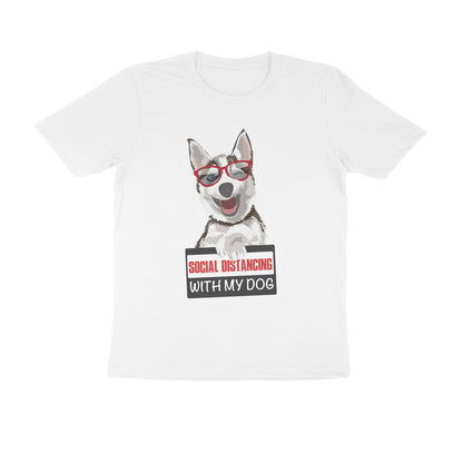 Social Distancing with my Dog Printed T-Shirt