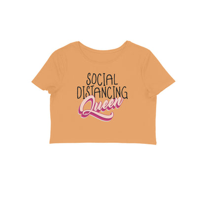 Social Distancing Queen Printed Crop Top